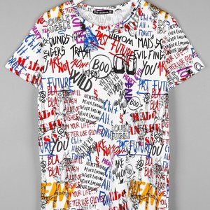 Pattern Printed White Unisex T-shirt